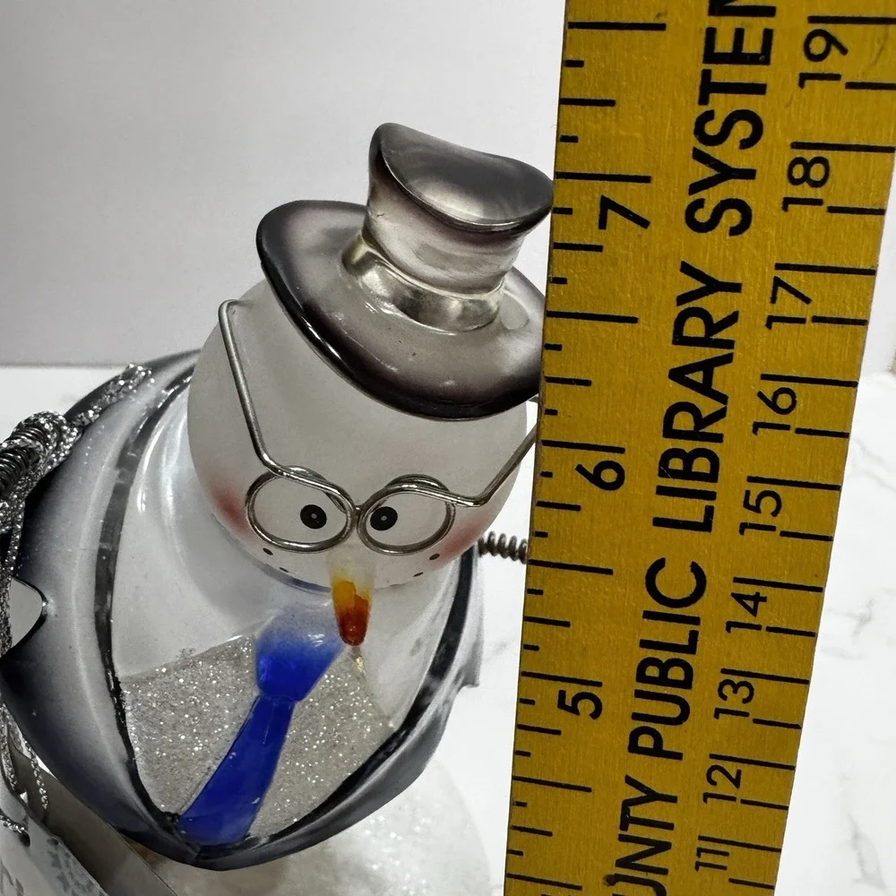 LED Snowman Librarian Professor Books figurine Changing Colours Christmas Decor